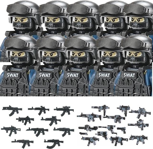 Yiran toy Militärfiguren Riot Police Soldat, Bausteine, Polizei, Schwarz - Bild 1