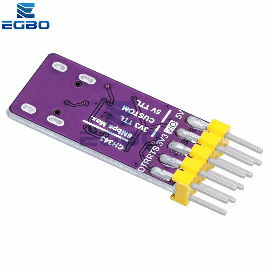 EGBO USB-zu-Seriell-Port-Modul CH343P mit Typ-C-Anschluss, 6 Mbit/s, 5 V/3,3 V TTL, Farbe: Lila - Bild 2