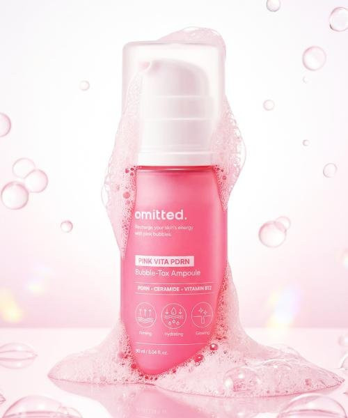 Omnished Pink Vita Pdrn Bubble Tox Ampulle Serum, 90 ml, PDRN, Vitamin B12, Ceramid - Bild 1