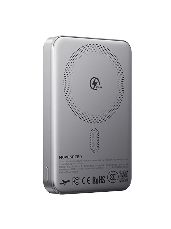 MOVESPEED JP387Pro Qi2.2 Magnetische Kabellose Powerbank 10000mAh mit USB-C PD 45W Schnellladung in Silber - Bild 3