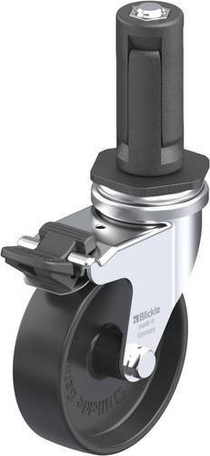 Blickle Lenkrolle LRA-POA 75G-FI-ER03 mit Feststeller, schwarz, Rad-Durchmesser: 75 mm, Tragfähigkeit: 75 kg - Bild 1