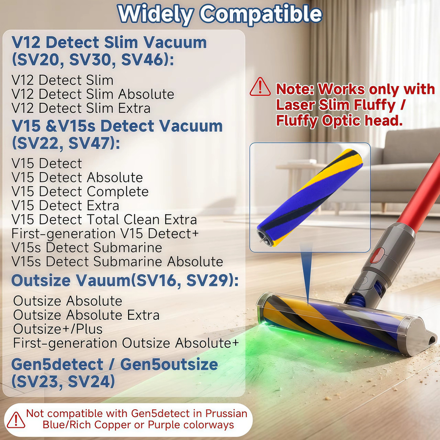 Laser Slim Fluffy Bürstenersatz für Dyson V12 Slim V15 V15s Detect Gen5 und Outsize Serie in Multicolour - Bild 2
