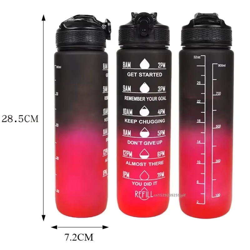 Simbuid Sportwasserflasche aus Kunststoff, 1 l, pink/multicolour, auslaufsicher mit Flip-Verschluss - Bild 2