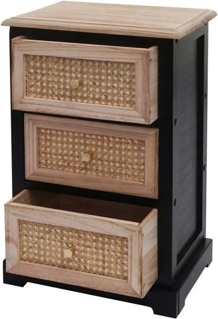 MCW Kommode K87 aus Holz und Rattan in Schwarz und Naturfarben, B/T/H: 63 x 40 x 28 cm - Bild 2