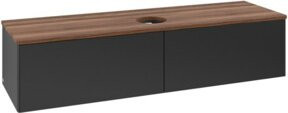 V&B Waschtischunterschrank Antao ohne Frontstruktur mit Beleuchtung, Breite: 160 cm, Tiefe: 50 cm, Farben: Weiß und Blau lackiert - Bild 1
