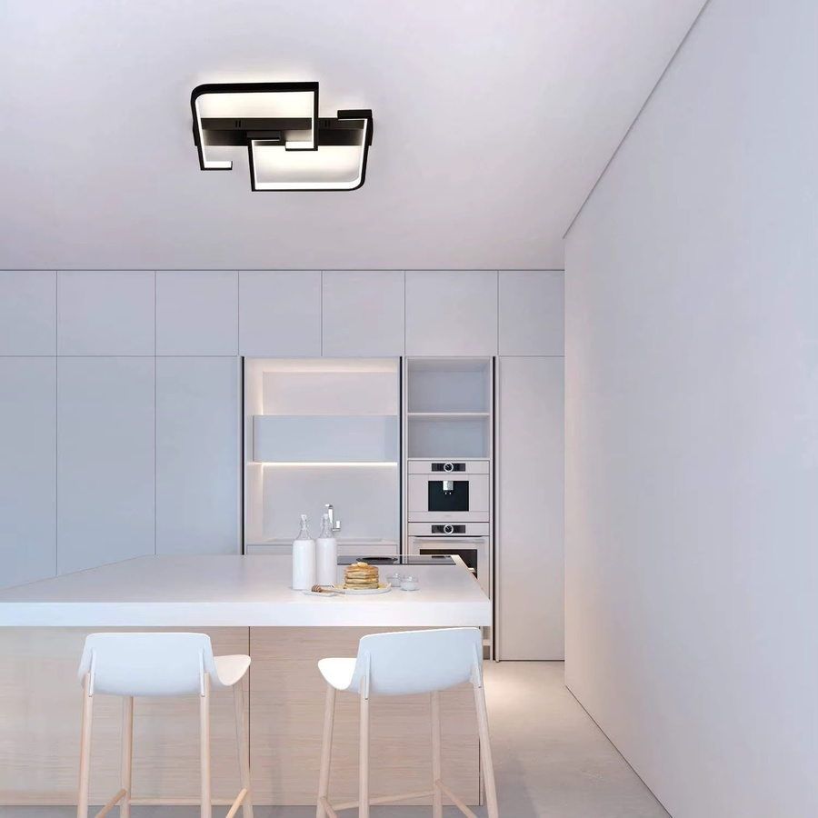 Cliheet 2-flammige LED-Deckenleuchte in Schwarz, 35 W, dimmbar mit Fernbedienung für Wohnzimmer und Schlafzimmer - Bild 2