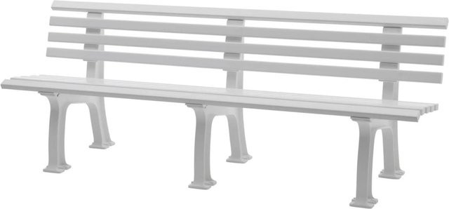 PROREGAL Gartenbank Antigua 4 Sitzer aus UV-beständigem Witterungskunststoff, Weiß, H x B x T: 74 x 200 x 54 cm - Bild 1
