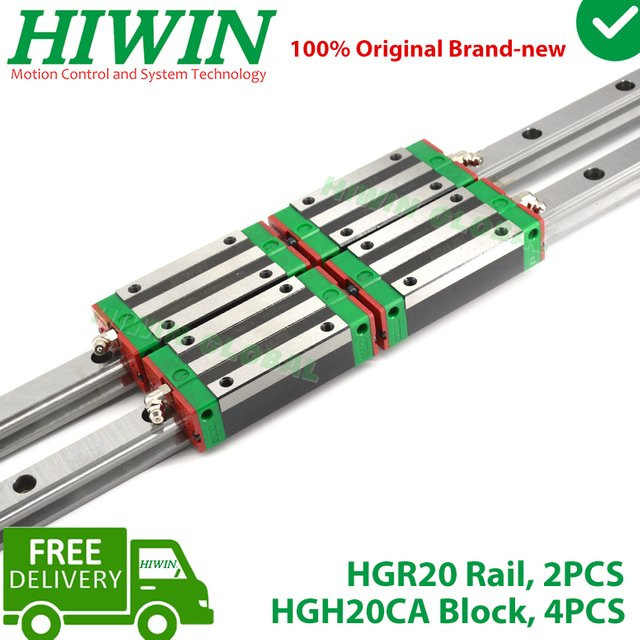 HIWIN Linearführung HGR20 mit HGH20CA Schlittschlitten für CNC-Fräser in Silber - Bild 1