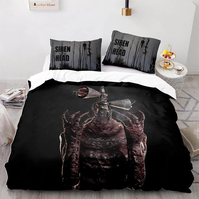 Sirenenkopf Bettwäscheset mit 3D-Druck für Erwachsene und Kinder, 3-teilig, B/H: 200 x 230 cm - Bild 1