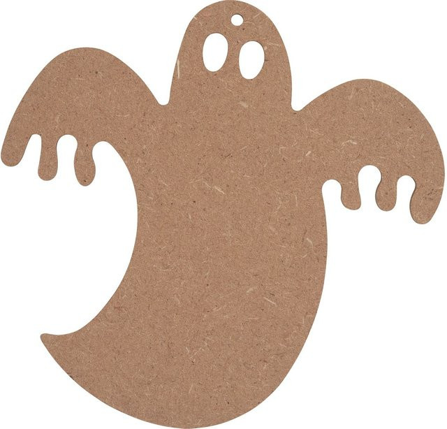 Gomille Halloween-Anhänger Geist aus braunem MDF-Holz - Bild 1