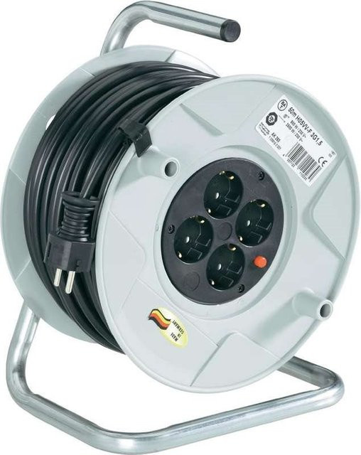 Brennenstuhl Kabeltrommel Schwarz mit 50,00 m Kabellänge und Schutzkontakt-Stecker - Bild 1