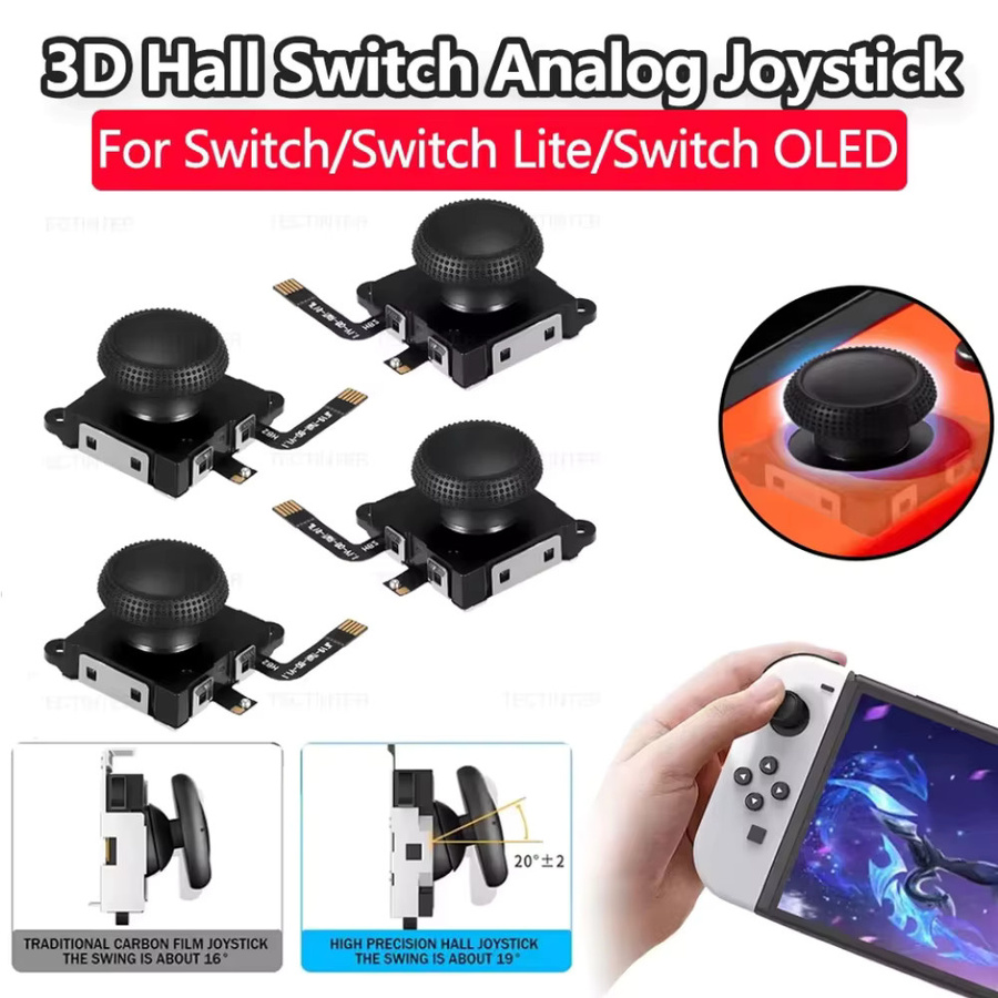 Ersatz 3D Analog Joystick Thumb-Stick Controller für Nintendo Switch, OLED und Lite JoyCon in Schwarz - Bild 7