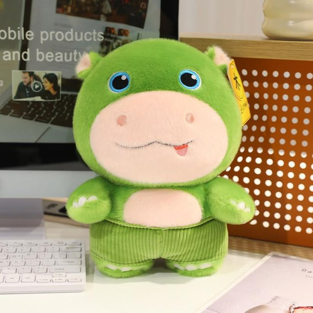 Yiran toy Glücklicher Stehender Cartoon Nilpferd Plüschtier, 25cm - Bild 1