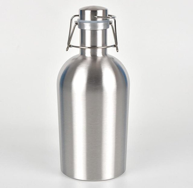 Pickerr Sport-Trinkflasche aus 304 Edelstahl in Silber, 2 l Karaffe für Bier und Wein - Bild 1