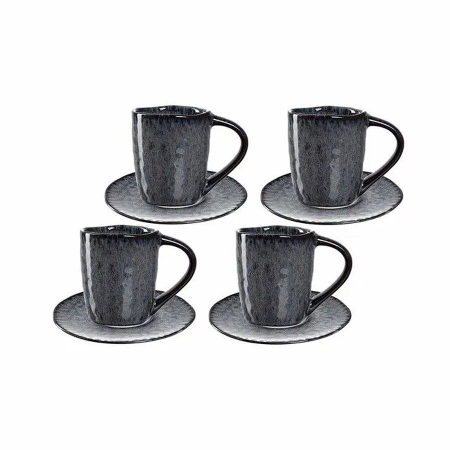 Leonardo Matera Espressotassen Set 8-teilig aus Keramik in Anthrazit - Bild 2