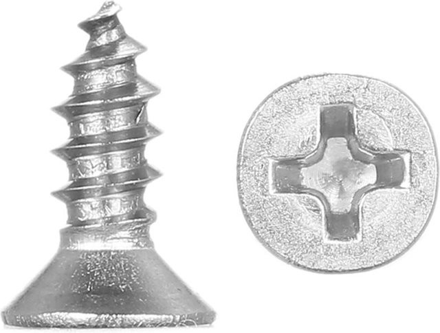 Meterk Edelstahlschraube Senkkopf selbstschneidend A2 DIN7982 für Holz, Farbe: Silber, Durchmesser: 3,5 mm, Länge: 10 mm - Bild 1
