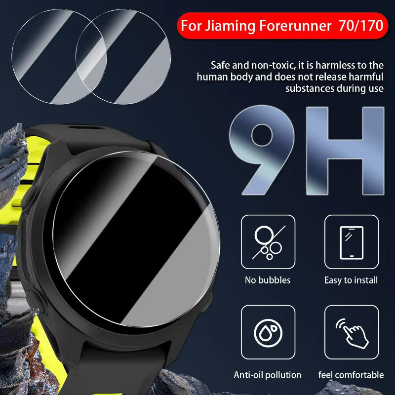 Displayschutzfolie aus gehärtetem Glas für Garmin Forerunner 70 170, transparent, 9H Härtegrad, kratzfest und HD-klar - Bild 2