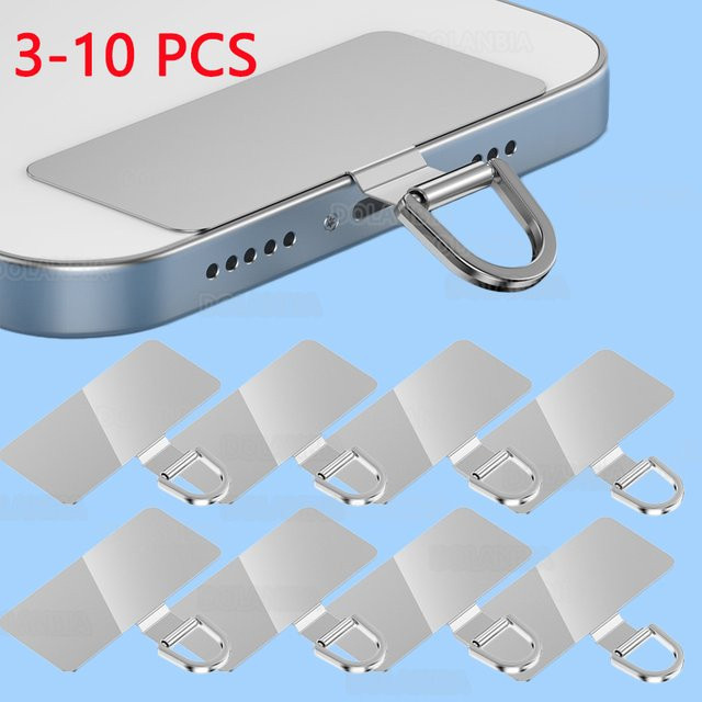 DOLANBIA Metall Telefon Lanyard Patch Clip Ultra Dünne Stahl Handy Ersatz Tether Tab für universelle Handyhüllen - Bild 1
