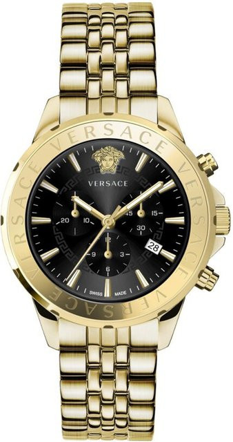 Versace Chronograph, Quarz, Edelstahl, Schwarz, 44 mm, Herren - Bild 1