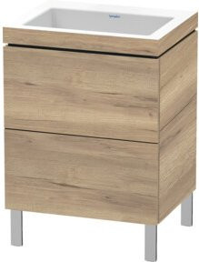 Duravit Waschtischunterschrank L-Cube c-bonded in Braun mit 2 Auszügen, stehend, B/T/H: 60 x 48 x 69,8 cm - Bild 1