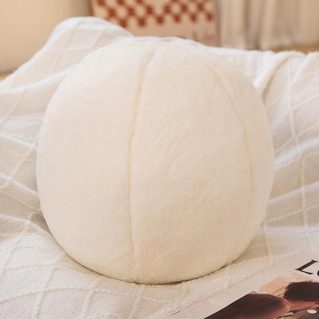 Yiran Toy Weiches Ballkissen aus Plüsch in Weiß im Nordic Style für Zuhause und Auto - Bild 1