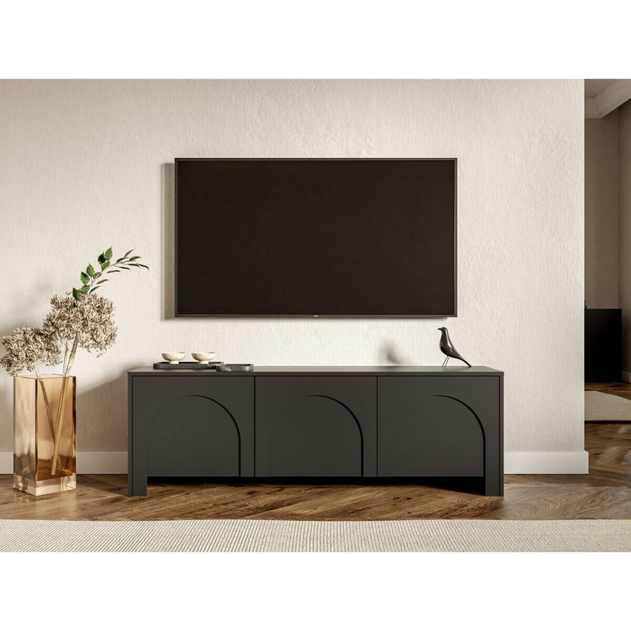 WIPMEB TV-Lowboard ARCO modern in Schwarz matt B/H/T: 150 x 49 x 35 cm - Bild 4