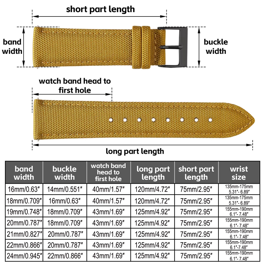 Uhrenarmband Nylon, Textil/NATO, Herren, Wasserdicht - Bild 3