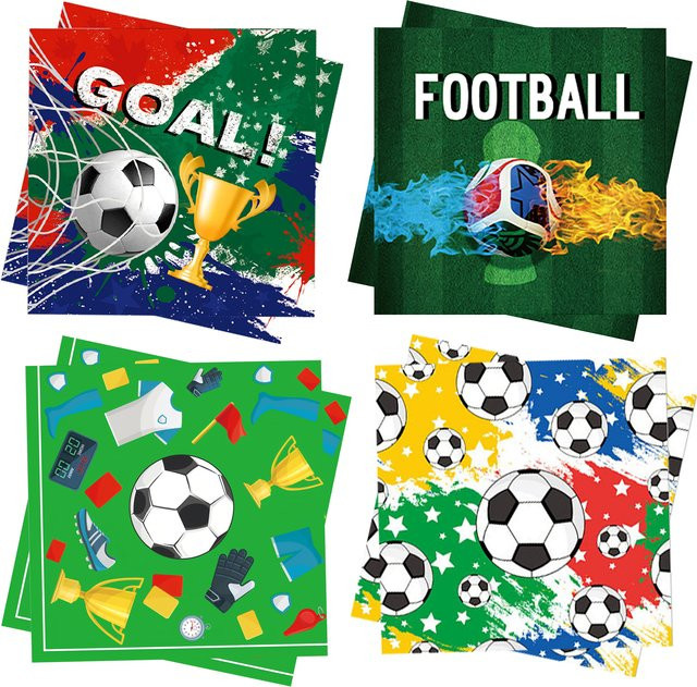 Fußball-Papierservietten Weltfußball 2026 für deine Geburtstagsparty, Mehrfarbig - Bild 1
