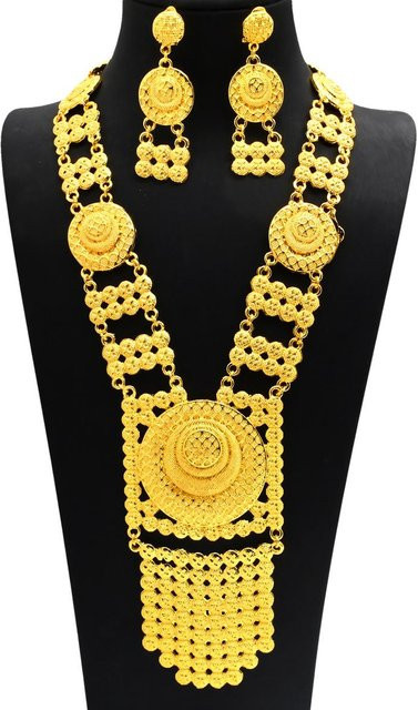 KUYT Schmuckset, 24K Gold Plated, Messing, Damen, 45cm - Bild 1