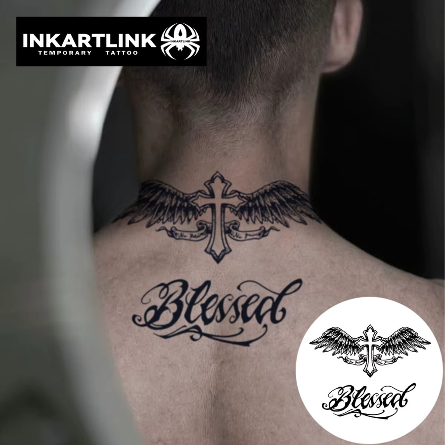 Bless Temporäres Tattoo, wasserfester semi-permanenter Aufkleber - Bild 2