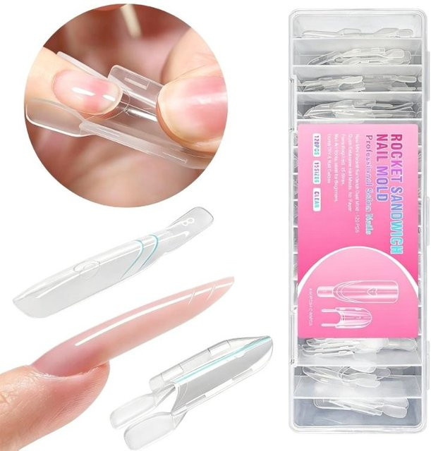 Three Body Nagelverlängerungsformen, 120 Stück, pink, glänzend - Bild 1