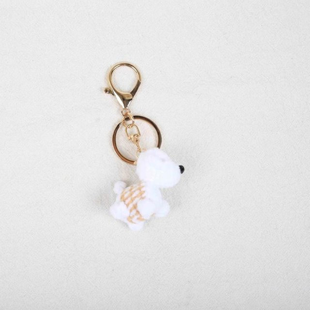Schlüsselanhänger Linyi toy, Regenbogen Welpen, Häkel-Welpen-Puppe, white - Bild 1