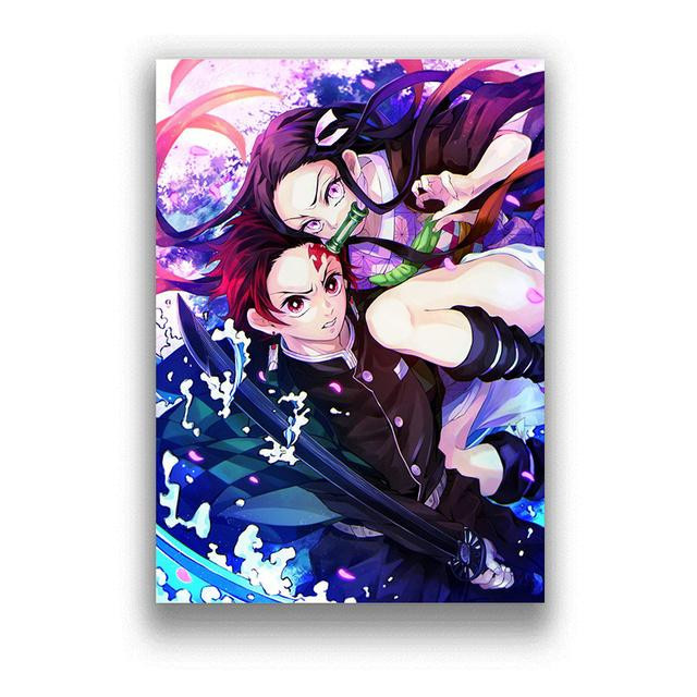 Japanisches Anime Dämonen-Slayer Wandposter LIFENG Art Museum-01, Vintage Dekorationsbild, Mehrfarbig, Breite: 50 cm, Höhe: 80 cm - Bild 2