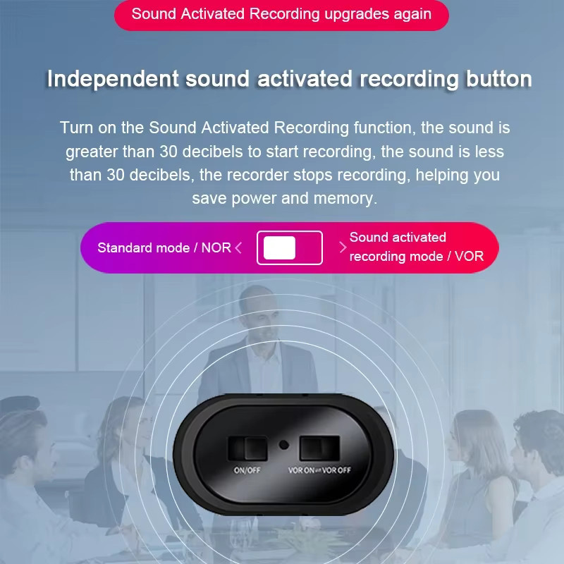 STTWUNAKE Mini Sprachaktivierter Rekorder in Schwarz, Professionelles Digitales Aufnahmegerät für Audio-Mikroaufzeichnungen - Bild 2