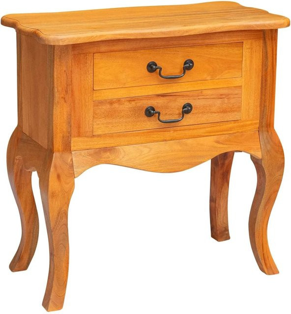 vidaXL Beistelltisch aus massivem Mahagoni Holz in Natur Braun B/T/H: 60,5 x 30 x 61 cm - Bild 1