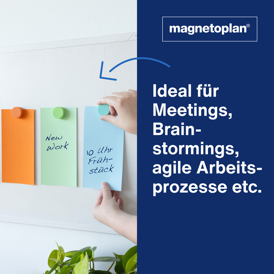 magnetoplan Moderationskarten rechteckig, blau, 500 Stück, B: 20 cm, H: 10 cm, 120 g/m² - Bild 2