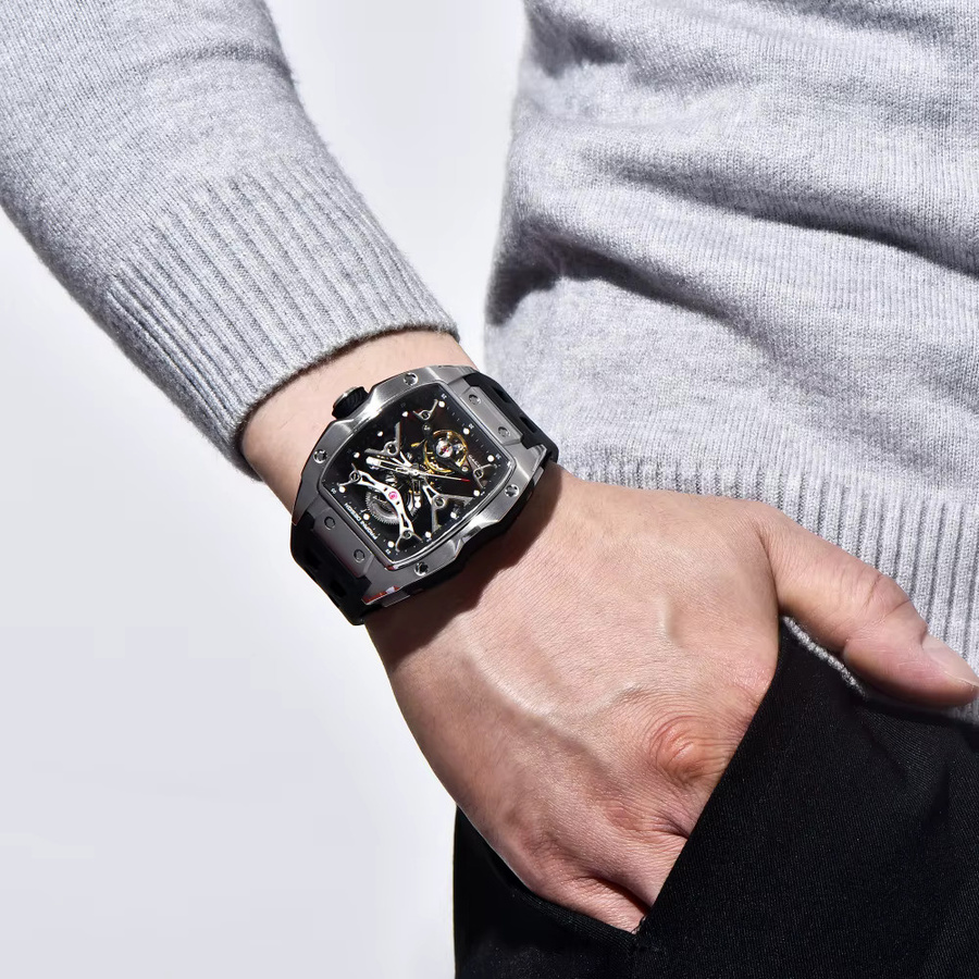 PAGANI DESIGN Armbanduhr Automatik, Edelstahl, 42 mm, Herren, Schwarz - Bild 6