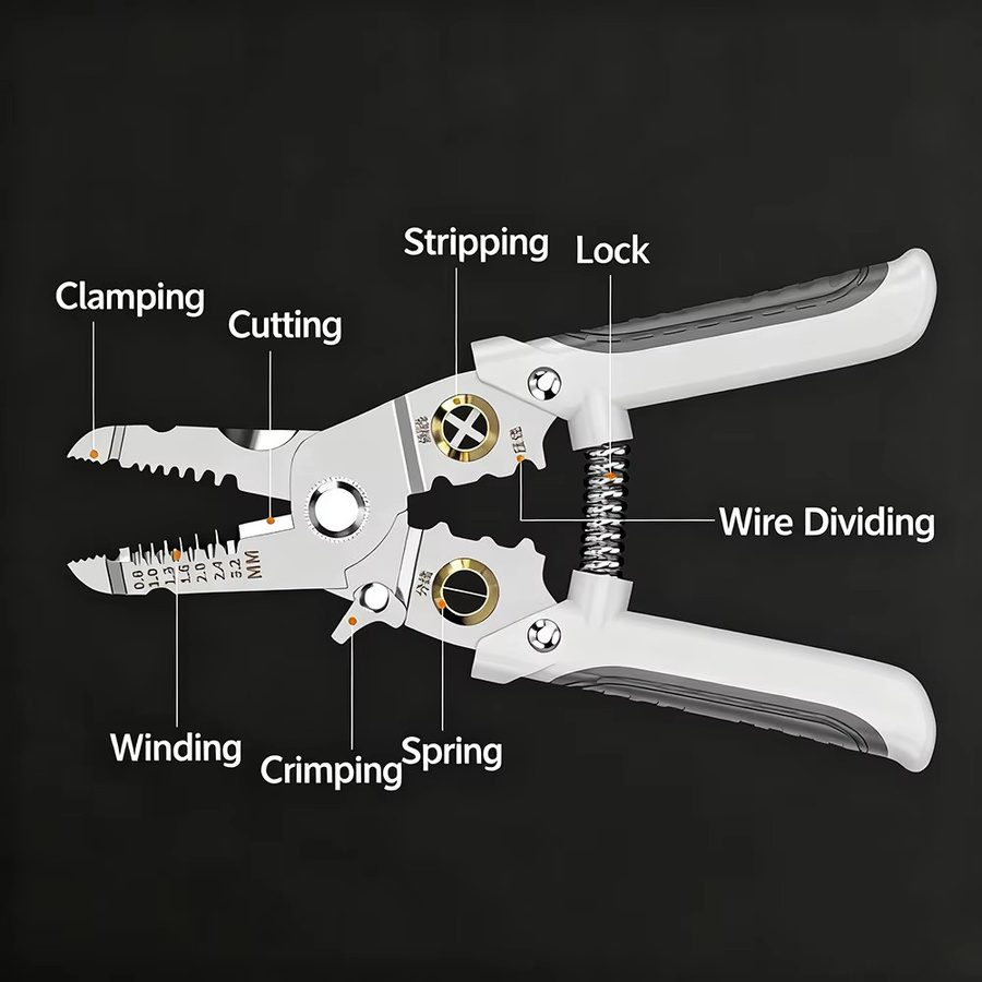 WOZOBUY 16-in-1 Multifunktions-Abisolierzange und Crimpzange für Elektriker mit Terminal-Funktion - Bild 3