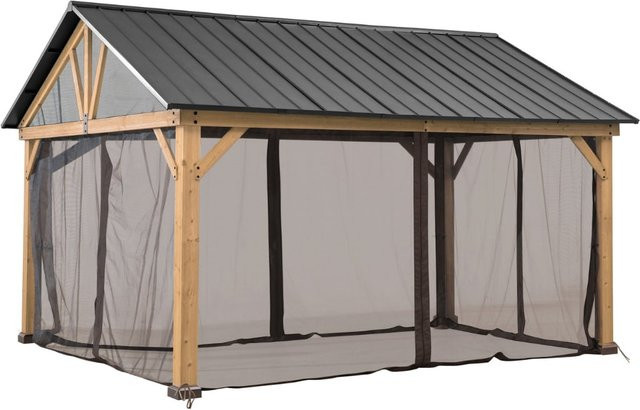 Sunjoy Insektenschutz-Netz für Zedernholz Gazebo und Holzpavillons, Breite: 404 cm, Breite: 465 cm - Bild 1