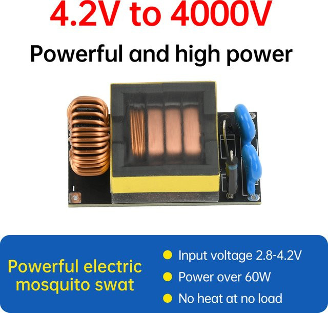 Gaqqee Hochspannungs-Elektro-Mosquito-Shooter-Platine mit Lichtbogen, DC 3,7 V bis 4 kV, Multicolor - Bild 1