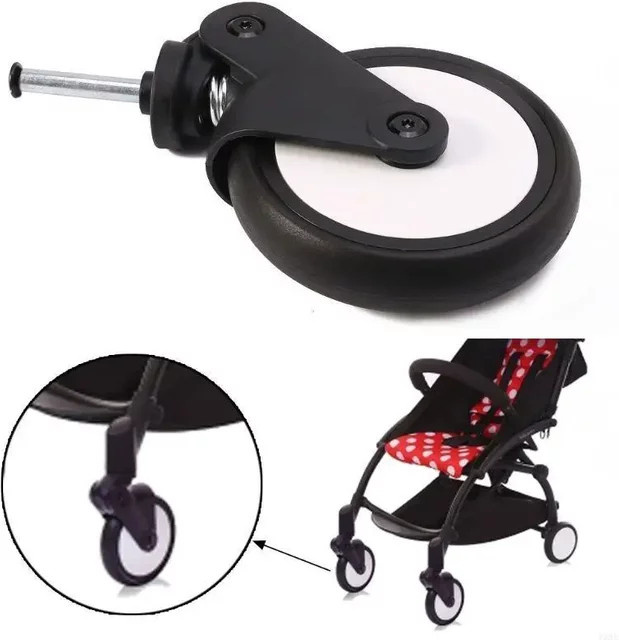 Ersatzräder für Baby- und Kinderwagen aus Gummi und Kunststoff in Schwarz - Bild 1