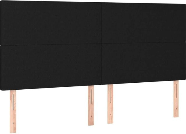 vidaXL Kopfteil gepolstertes Paneel Schwarz Stoff B: 180 cm, T: 5 cm, H: 118-128 cm - Bild 1