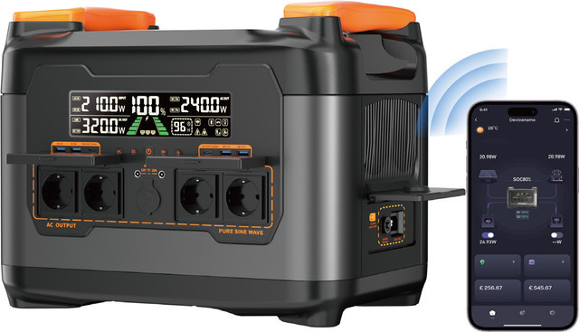 Newsmy S2400 Tragbare Powerstation mit 2048Wh LiFePO4 Akku und 2400W Leistung inklusive abnehmbarer Stromversorgung für Outdoor, Camping und Notstromversorgung - Bild 1