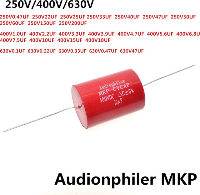AEAK Axialer MKP Kondensator Audio 250V 400V 630V Farbe: Rot - Bild 1