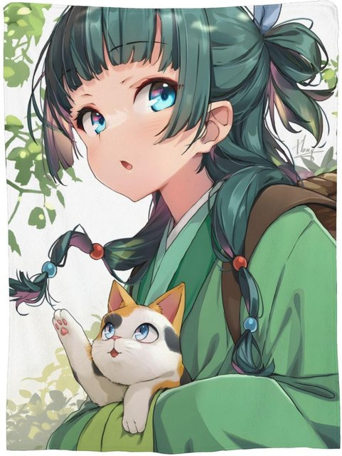 DHCBD HOME Fleece-Überwurfdecke Maomao Die Apothekerin Anime Design, Mehrfarbig, Breite: 76,2 cm, Tiefe: 101,6 cm - Bild 1