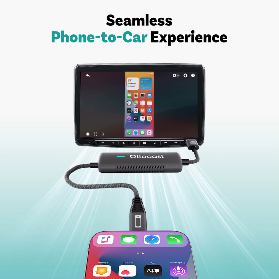 Ottocast Mirror Touch Wireless CarPlay Adapter Black – Bidirektionaler Dongle mit Mirroring für iOS und Android kompatibel mit Audi und Benz - Bild 3
