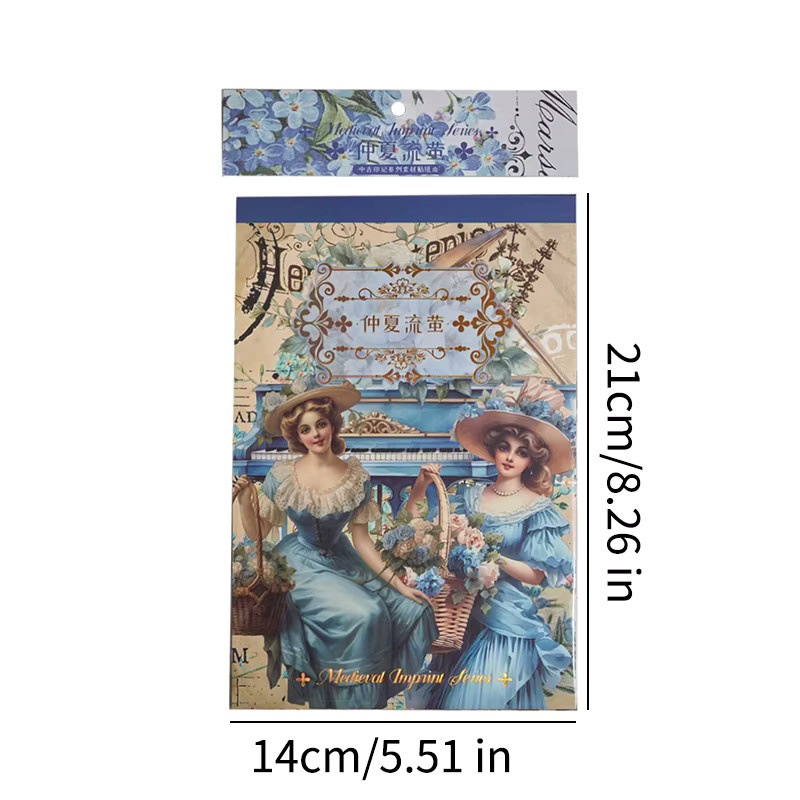 Charakter-Aufkleber-Set im europäischen Stil mit 30 dekorativen Aufklebern und 20 Materialpapieren in Multicolour für dein Journaling - Bild 2