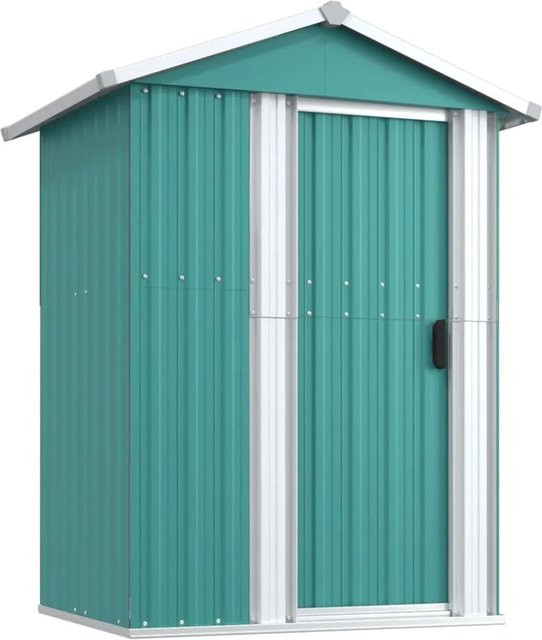 vidaXL Geräteschuppen aus verzinktem Stahl in Grün, B/T/H: 126 x 97,5 x 177 cm - Bild 1