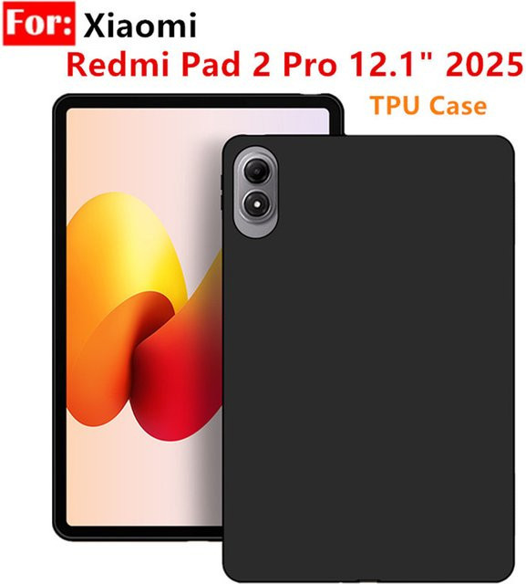 Xiaomi Schutzhülle für Redmi Pad 2 Pro 12,1 Zoll in Schwarz aus weichem Silikon TPU mit Airbag-Schutz - Bild 1