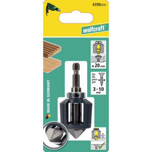 Wolfcraft Senker mit 1/4-Zoll-Sechskant und 10 mm Schaftdurchmesser in Graumetallic - Bild 2